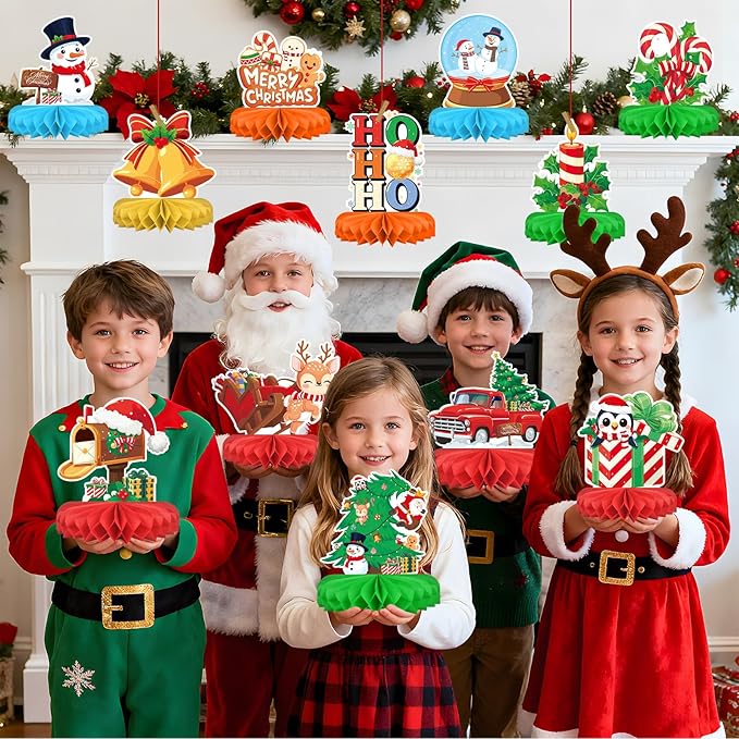 Christmas Party Decorations Festive Christmas Honeycomb Centerpieces