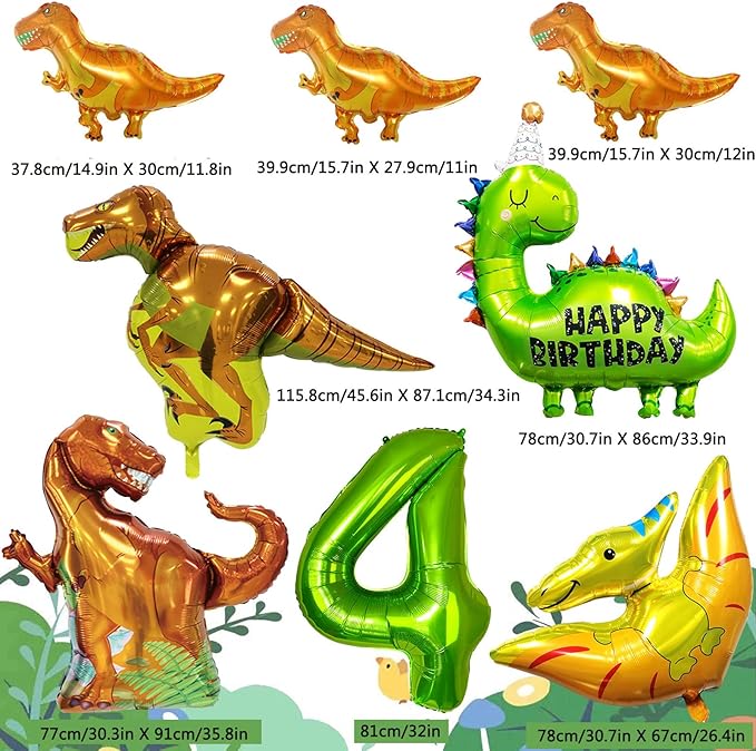 Dinosaur Birthday Party Supplies - Dinosaur Decorations, Foil