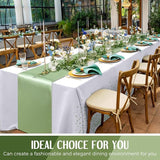 Breling 8 Pack White and Sage Green Disposable Plastic Tablecloths