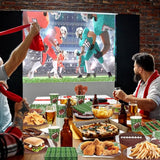 400 Pcs Football Party Supplies Paper Round Square Plates and
