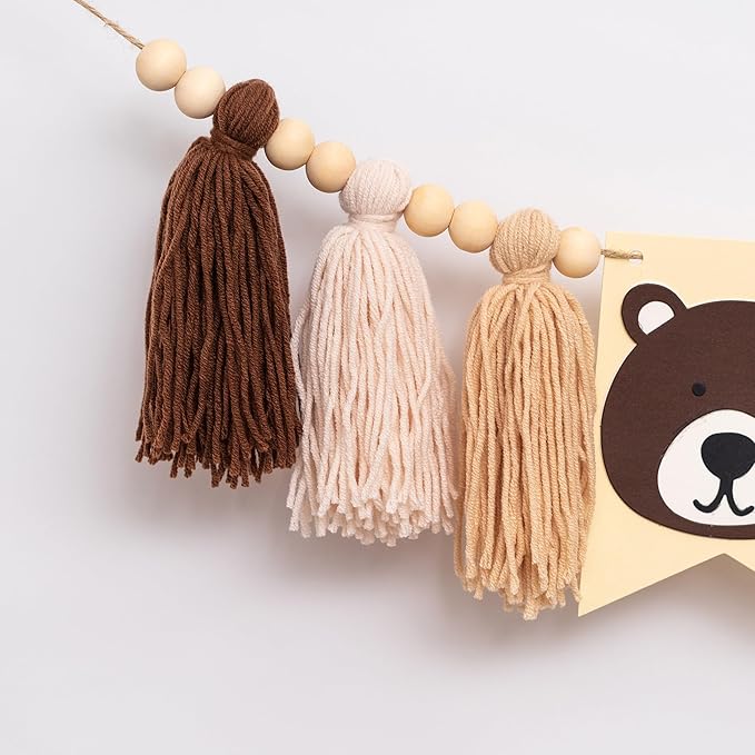 Bear One High Chair Banner Beary First Birthday Party Decorations