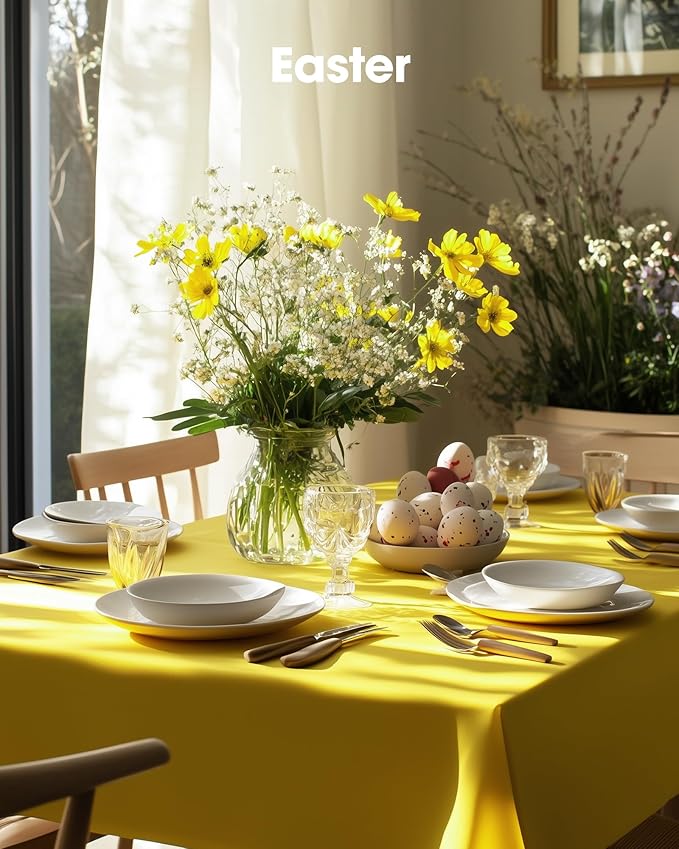 Pureegg Plastic Table Cloth Disposable 10 Pack, 54 x 108 Inch Table Cl