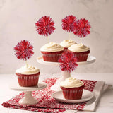 Gyufise 30Pcs Foil Firework Cupcake Toppers Sparkle Tinsel Cake #16