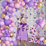 Purple Pink Butterfly Balloon Garland Arch Kit, Butterfly Baby Shower