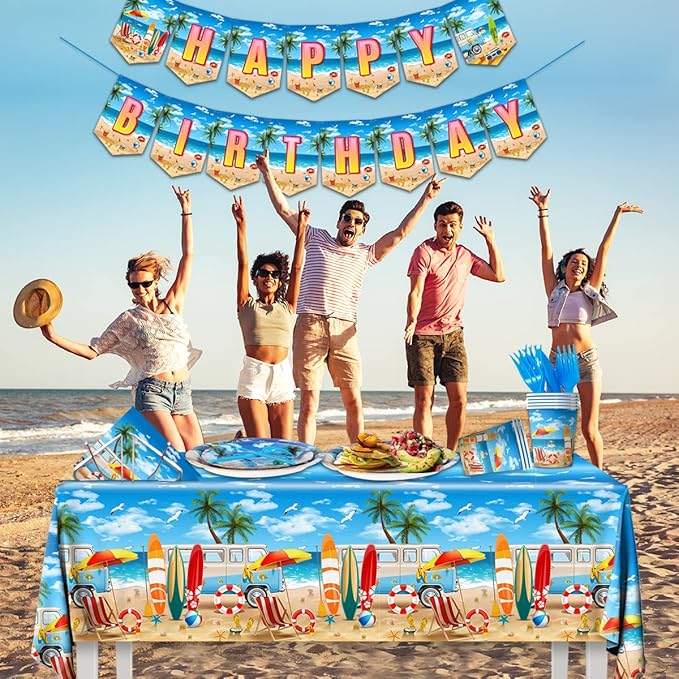 Beach Birthday Party Supplies 142PCS Hawaiian Pool Party Decoration