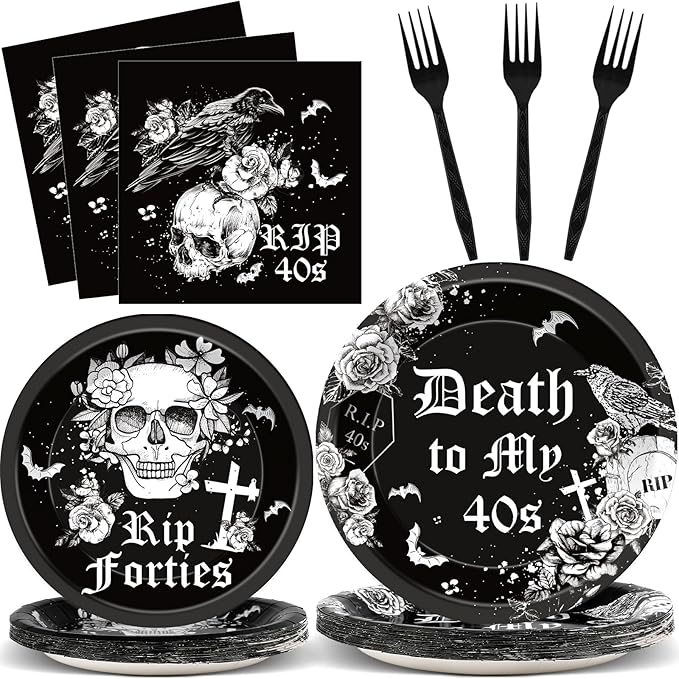 100 Pcs 50th Birthday Plates and Napkins Party Supplies Death To My