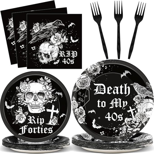 100 Pcs 50th Birthday Plates and Napkins Party Supplies Death To My