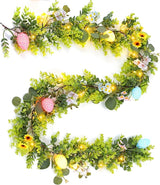 Easter Egg Garland 6FT Spring Floral Garland with Multi Color