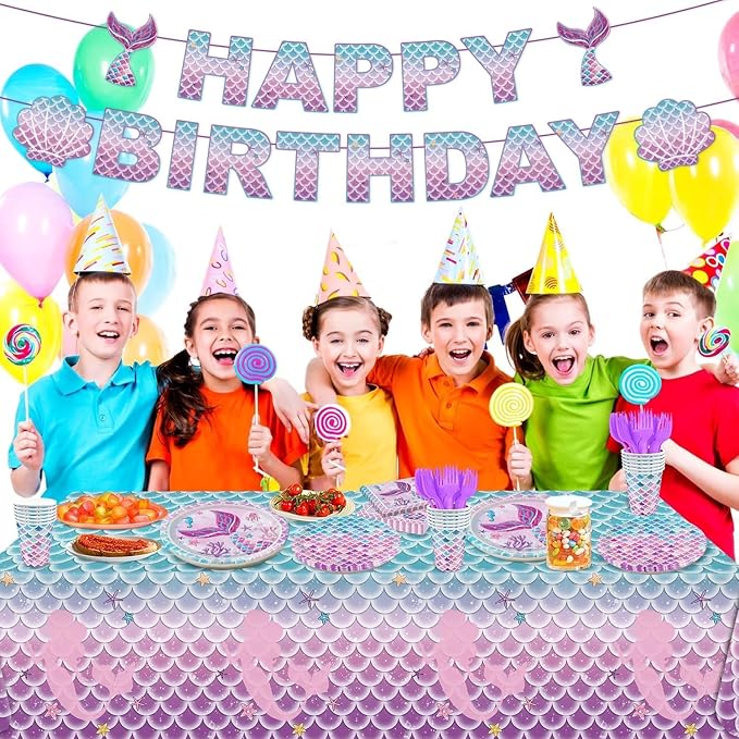 122Pcs Mermaid Birthday Party Decorations Set Mermaid Party Supplies