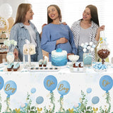 Baby Shower Party Tablecloths 3Pcs Watercolor Blue Birthday Party