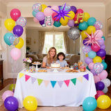 KPOP Music Theme Balloon Garland Arch Kit, 119Pcs Rainbow Colorful