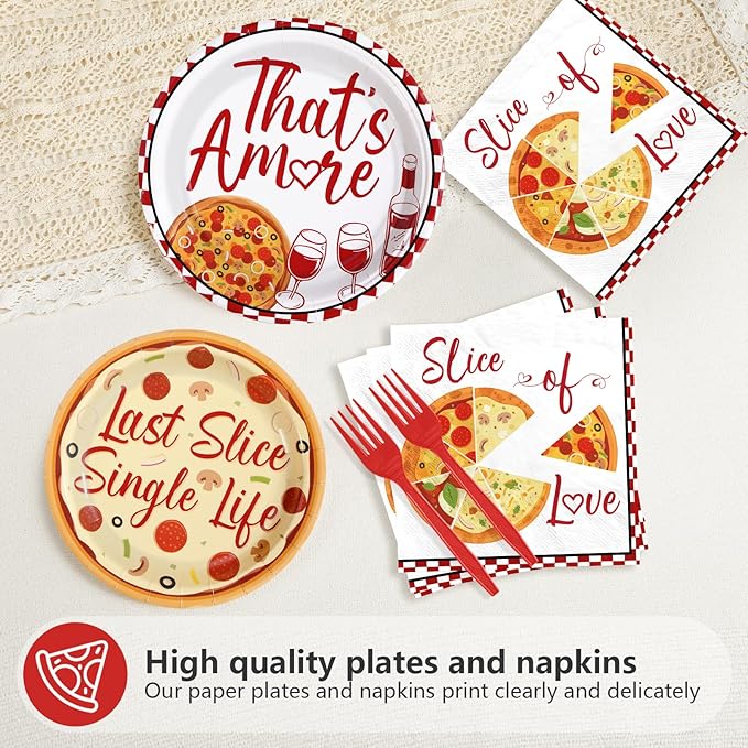 96Pcs Pizza Bridal Shower Decorations Last Slice Of The Single Life