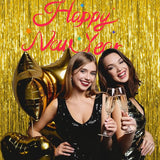20 Pack Foil Curtain Backdrop Gold Metallic Tinsel Foil Fringe
