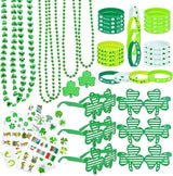 96Pcs St Patricks Day Party Favors Set Shamrock Glasses Necklaces