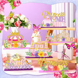 6 Pcs Princess Party Centerpieces Floral Wooden Princess Theme Table