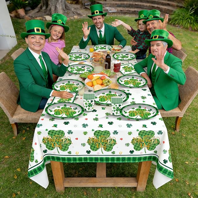 St Patrick's Day Party Supplies Tableware Set Irish Shamrock Themed