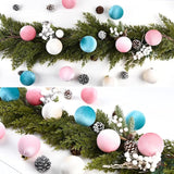 Velvet Christmas Ornaments Balls for Tree - 15pcs Pink & Teal
