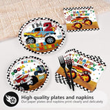 96 Pcs Monster Cartoon Truck 2nd Birthday Party Supplies I'm 2 Truck