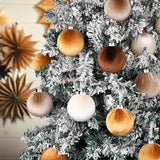 Gold Velvet Christmas Tree Ornaments - 15pcs Shatterproof Christmas