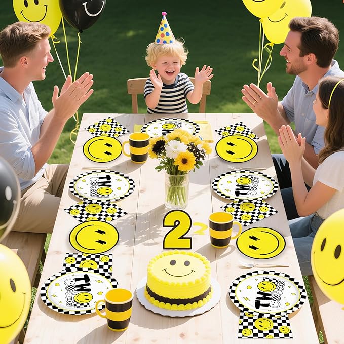 96 Pcs Two Cool Dude Birthday Party Decorations 350 GSM 2nd Birthday