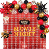 Movie Night Party Decorations Movies Themed Red Black Gold Balloon