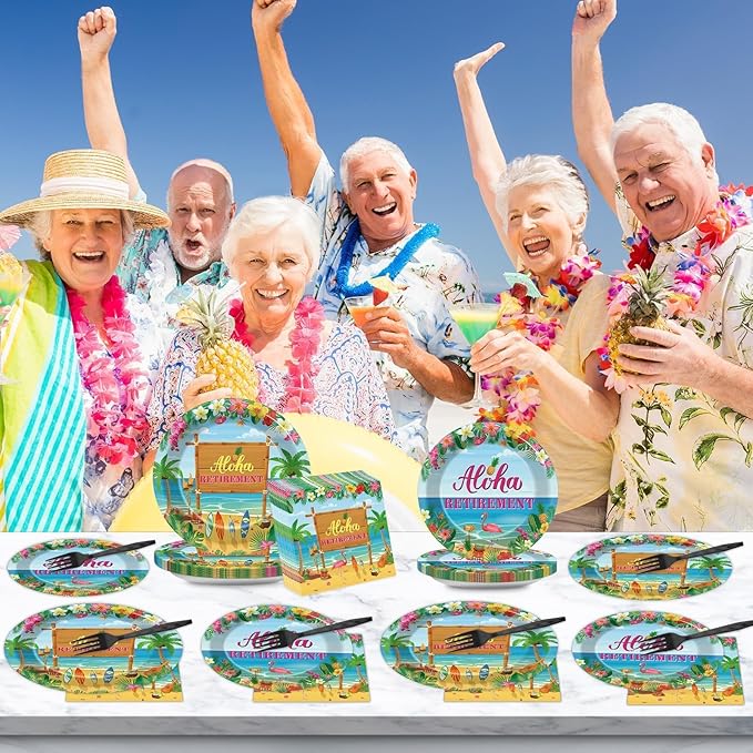 Tropical Hawaiian Luau Happy Retirement Party Decorations Aloha