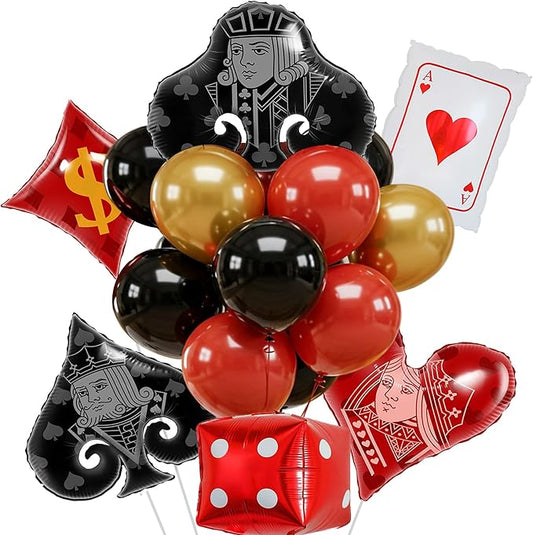 Casino Party Decorations 42Pcs Poker Night Balloons with Giant