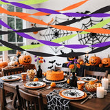 Halloween Streamers 8 Rolls Black & Orange Crepe Paper Streamers for