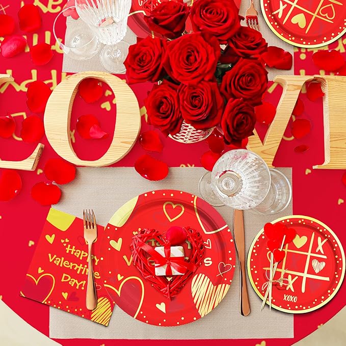 Valentine's Day Party Supplies Red Heart Love Disposable