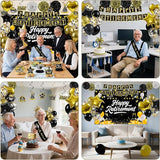 Retirement Party Decorations, Black Gold Happy Retirement Decorations