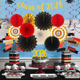 Red-Black Gold Party-Decorations Graduation Banner-Streamers - 18pcs K
