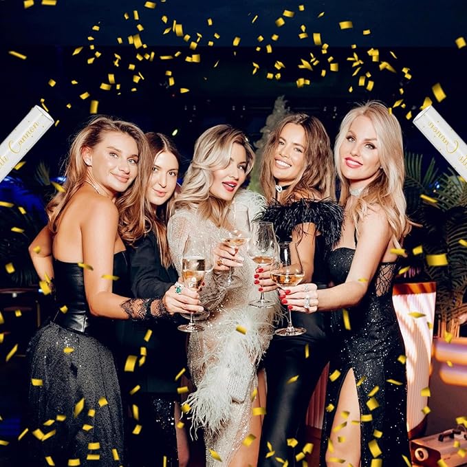 12" Gold Confetti Confetti Cannons - Party Poppers for Birthday