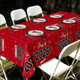 QZYL 4 Pack Graduation Table Cloth, 54" x 108" Red 2026 Graduation
