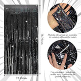 Tinsel Curtain Backdrop Black Birthday & Wedding Decorations 2 Packs
