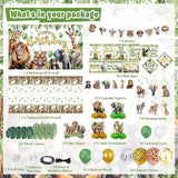 Safari Birthday Decorations 140Pcs Zoo Jungle Animal Theme Party