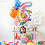 KatchOn, Giant Rainbow Number 6 Balloon - 40 Inch | 6 Year Old