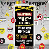 70th Birthday Decorations Men Women Caution Logo 70 Is Only 21 in