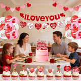 39 Pcs Valentine's Day Decorations Kit I LOVE YOU Banner with