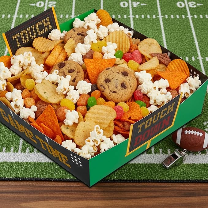 50 Pcs Football Plates Kit Large Football Snack Holder for Tailgate