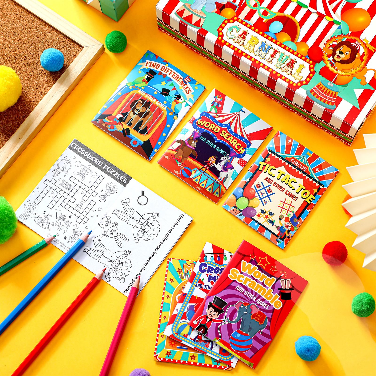 Hungdao 48 Pcs Circus Carnival Mini Activity Books for Boys Girls