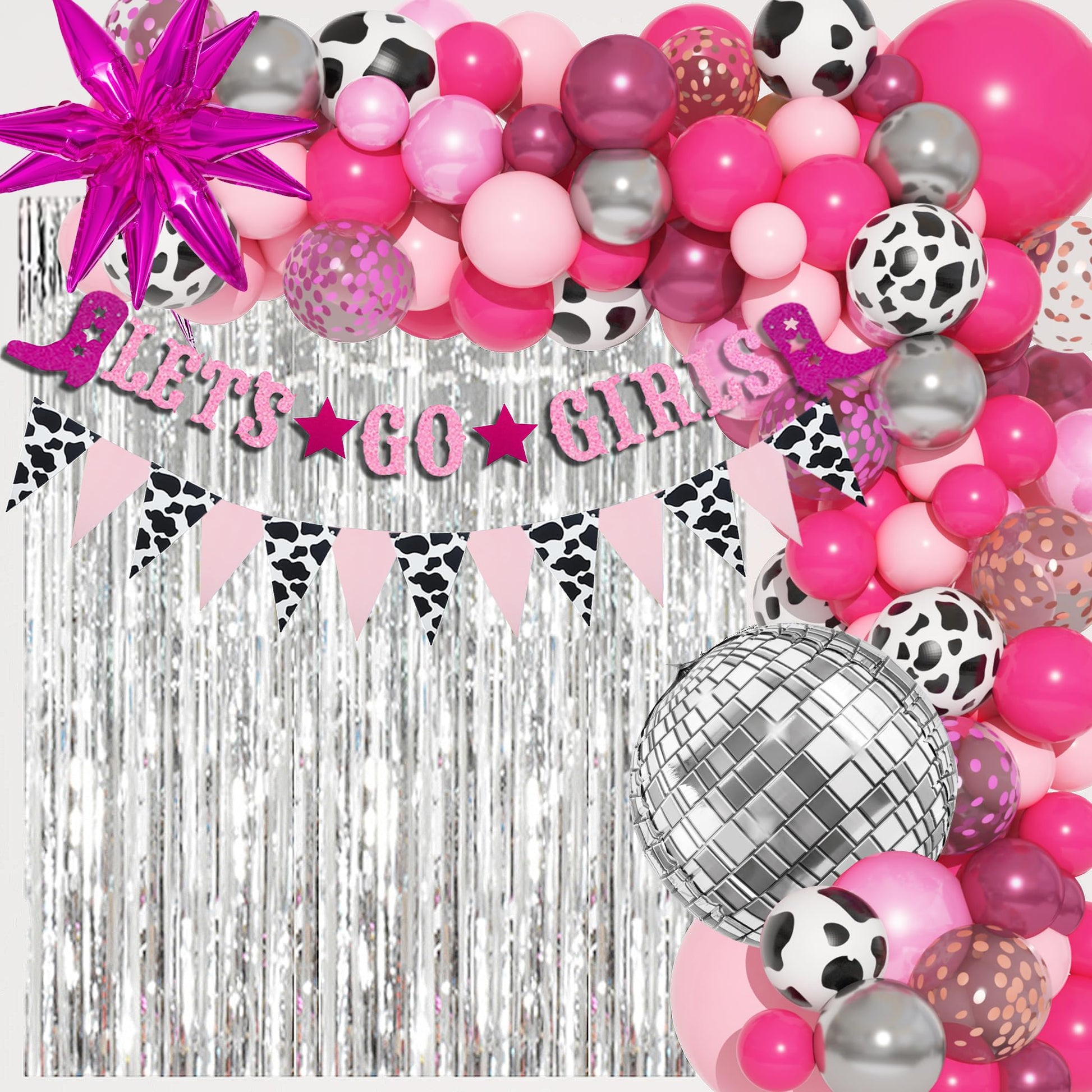 137Pcs Disco Cowgirl Party Decorations, Bachelorette Cowgirl Balloons