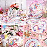 300 Pcs Unicorn Plates and Napkins Tableware Set Plates Napkins Cups