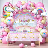 142Pcs Pink Unicorn Party Decorations Birthday Supplies for Girls