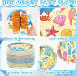 100Pcs Summer Beach Party Plates Hawaiian 9 Inch Dinner Dessert