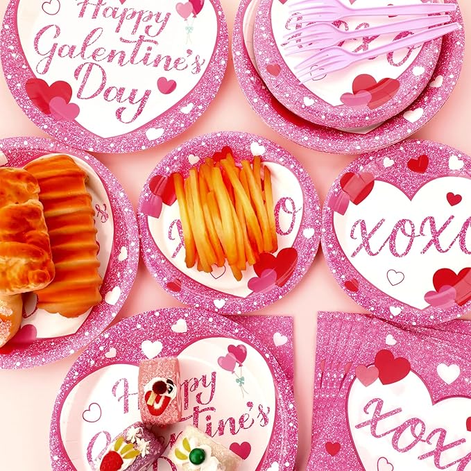 25 Guests Galentine's Day Party Supplies Galentine's Day Pink XOXO