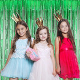 Voircoloria 4 Pack Green Foil Fringe Backdrop Curtains, St. Patrick‘s