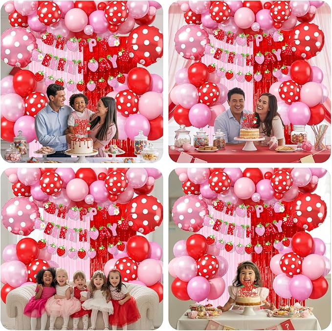 Strawberry Birthday Decorations for Girls Berry First Birthday Decor