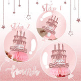 Pink Rose Gold Party Decorations 12Pcs Pink Rose Gold Honeycomb
