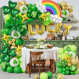 St Patrick's Day Balloon Arch Garland Kit With Green Lucky Shamrock
