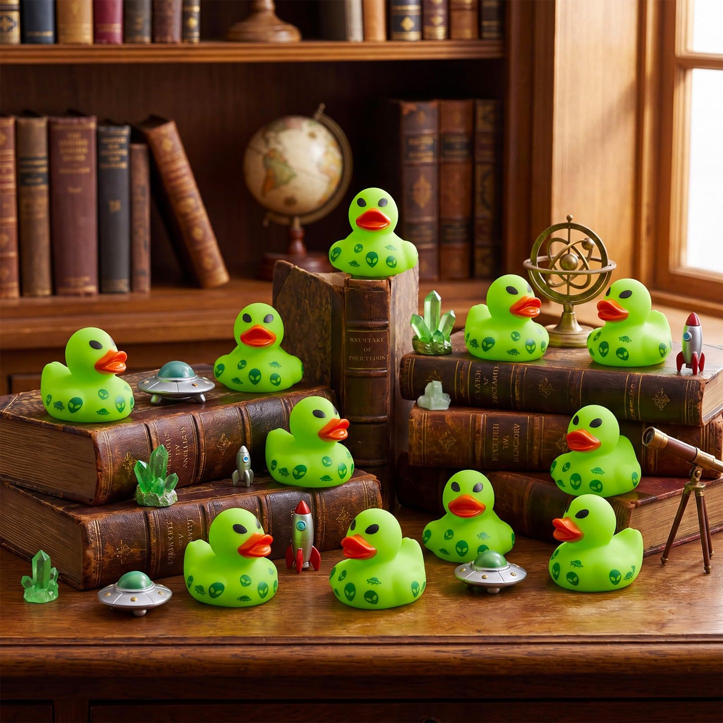 25 Pcs Mini Alien Rubber Ducks Alien Party Favors Tiny Green